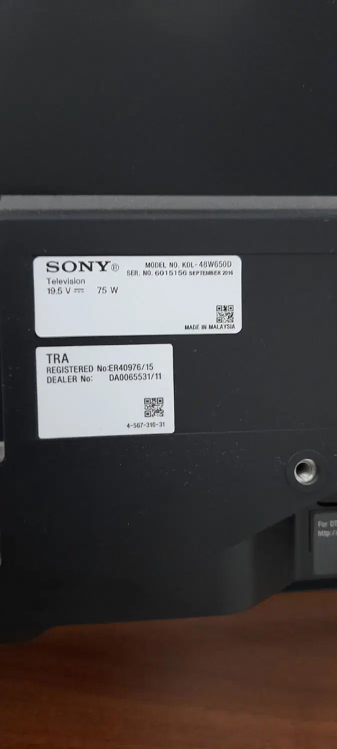 تلویزیون سونی48اینچW650Dتمیز و سالم|تلویزیون و پروژکتور|فردیس, منظریه|دیوار