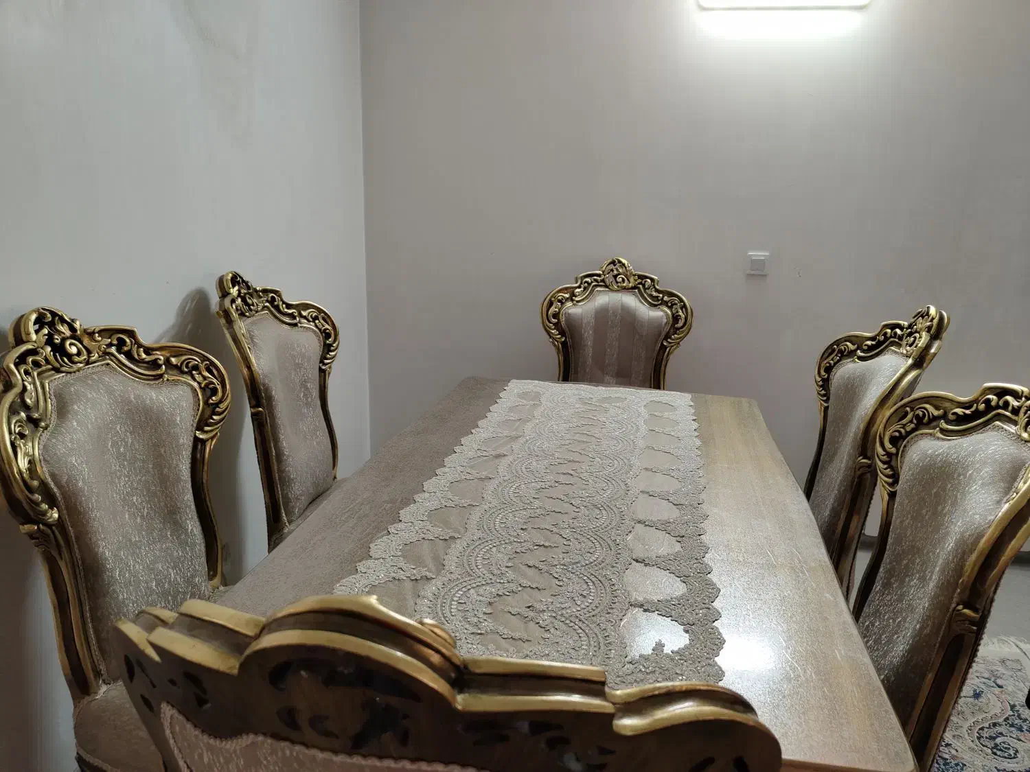 مبلمان استیل ومیزناهارخوری باچوب راش ورق طلا|مبلمان خانگی و میز عسلی|اسلام‌شهر, شهرک واوان|دیوار