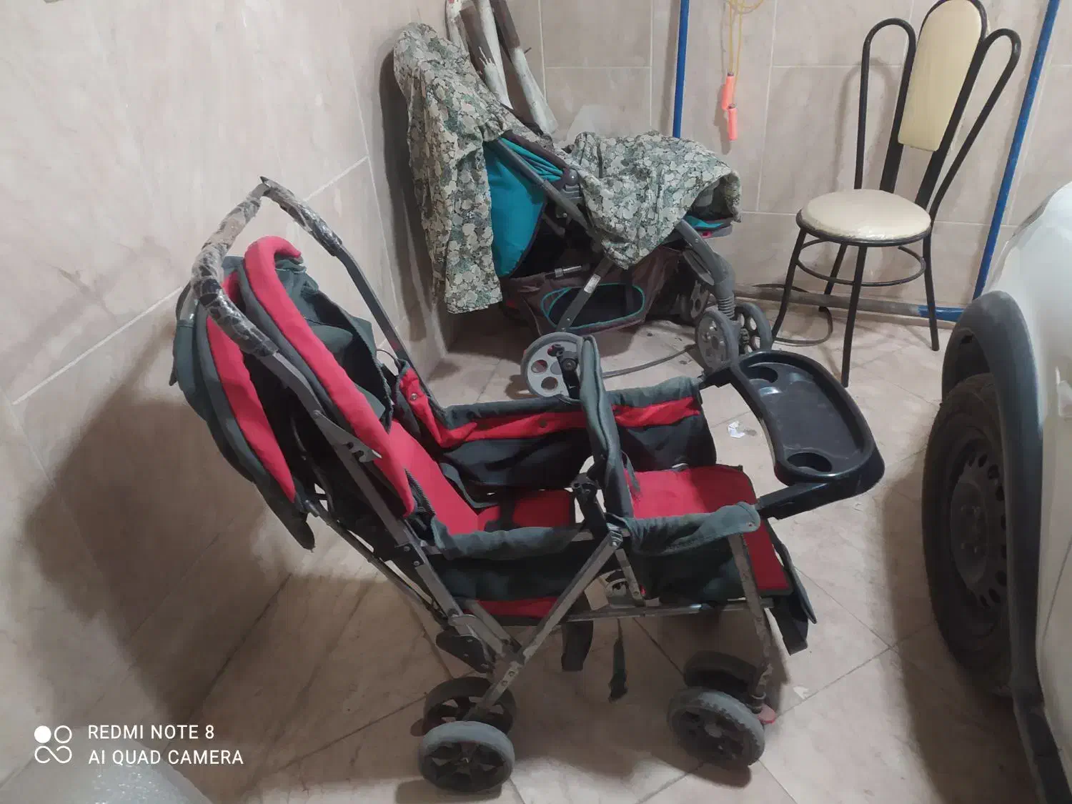 فروش کالسکه دوقلو جنس عالی|کالسکه و لوازم جانبی|قم, الوندیه و گذر صادق|دیوار