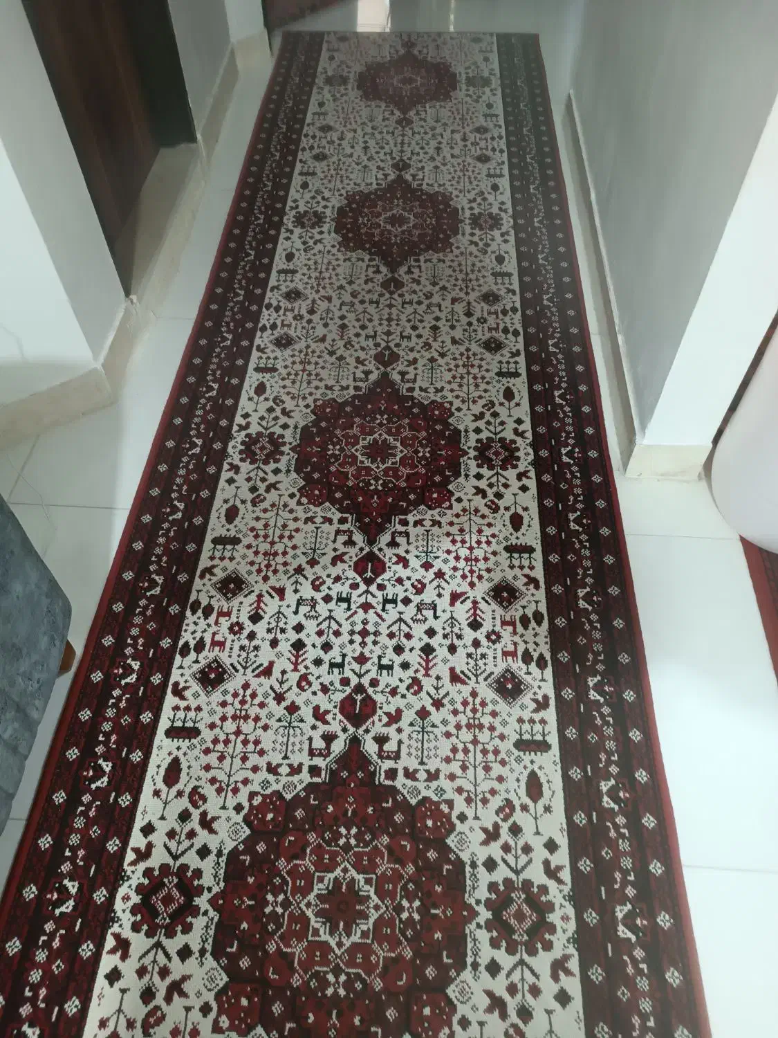 فرش گلیم طرح سنتی لاکی-کرم|گلیم، جاجیم، گبه|جویبار, |دیوار