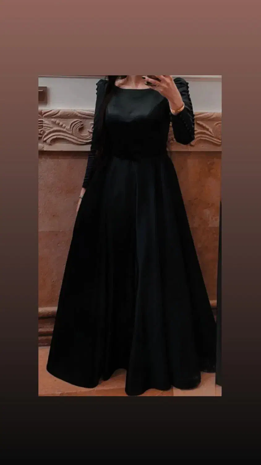 لباس مجلسی ساتن مشکی|لباس|آمل, |دیوار