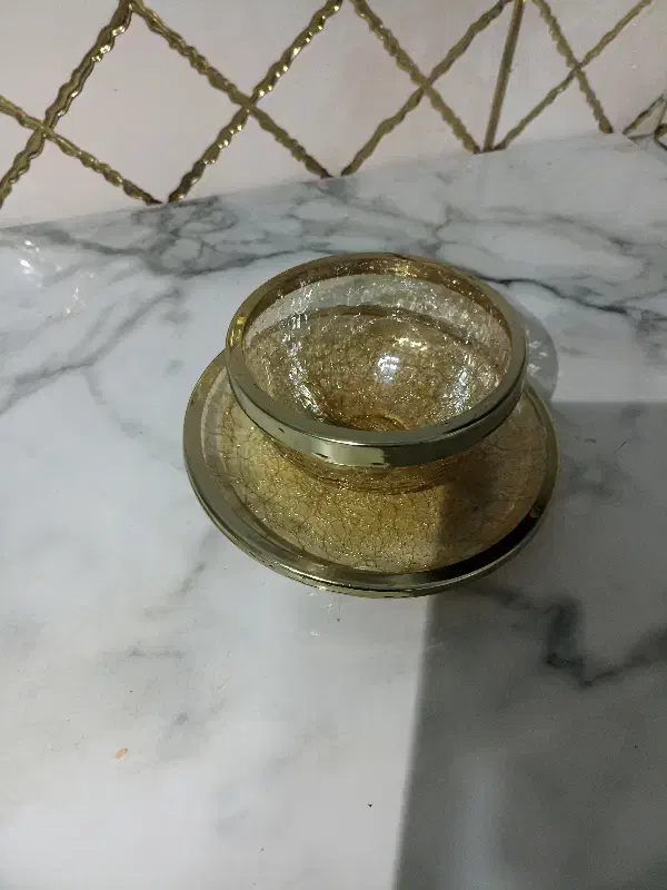 ظروف آبگز طلایی (پیش دستی و پیاله)|ظروف سرو و پذیرایی|ورامین, خیر آباد|دیوار