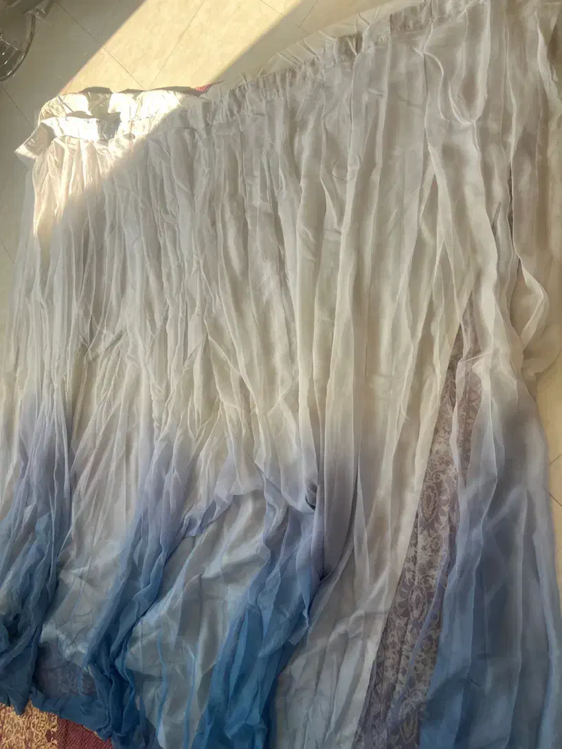 پرده دو متری دو رنگ سفید آبی|پرده، رانر، رومیزی|تهران, منیریه|دیوار