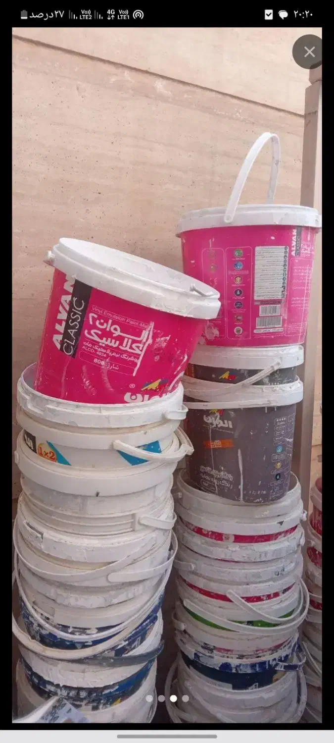 سطل رنگ|ظروف نگهدارنده، پلاستیکی، یک‌بارمصرف|قوچان, |دیوار