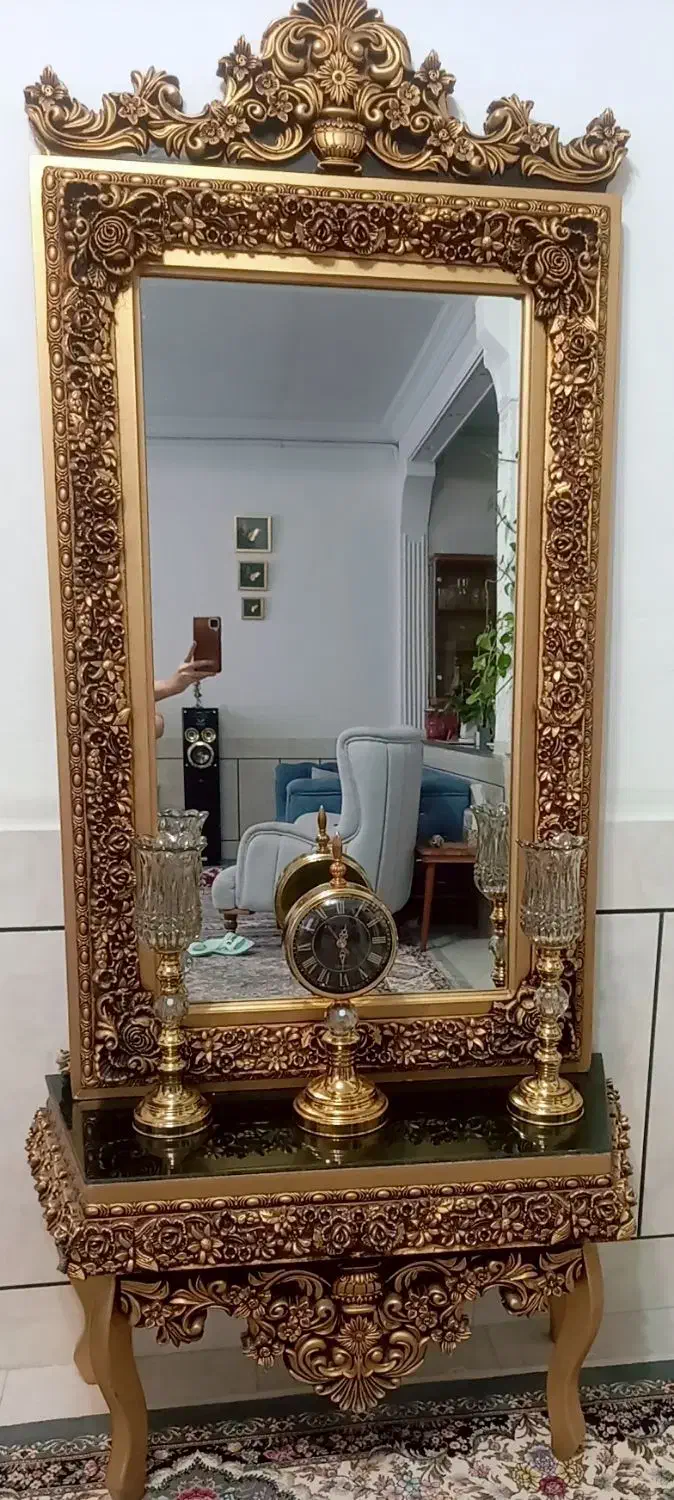 آینه وشمعدان|صنایع دستی و سایر لوازم تزئینی|فردوس (خراسان), |دیوار