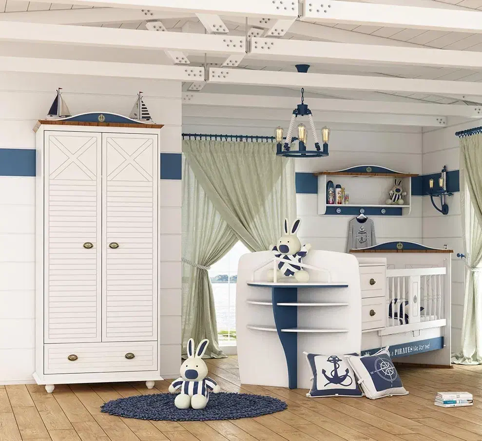 سرویس خواب کودک و نوجوان مدل ادمیرال ساحل چوب|تخت و سرویس خواب|سمنان, |دیوار