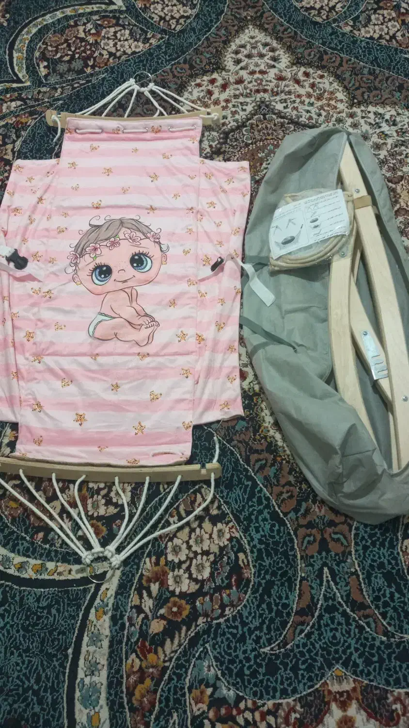 سرویس لهاف تشک کودک وگواره چوبی آتنا تمام چب|اسباب و اثاث بچه|رباط‌کریم, آدران|دیوار
