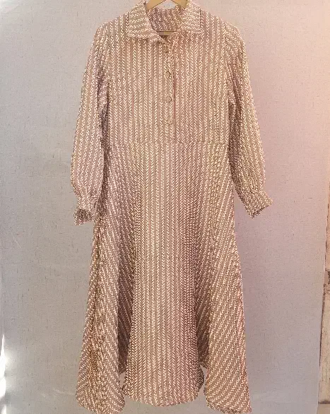 پیراهن  زنانه پشمی گندمی برند آمک|لباس|قم, باغ شازده|دیوار