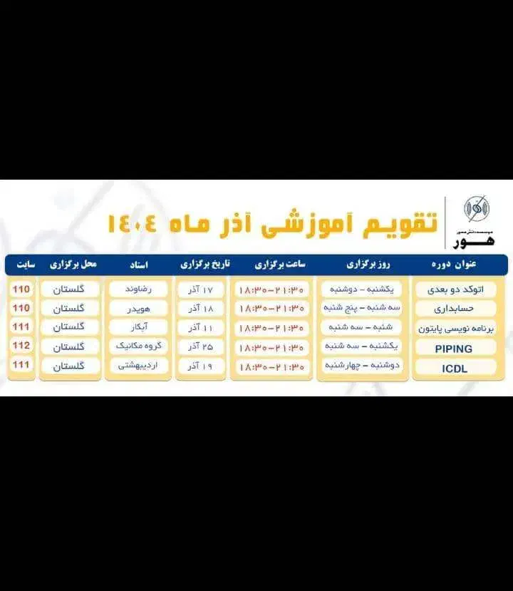 دوره های نرم افزاری و مهارتی|خدمات آموزشی|اهواز, گلستان|دیوار