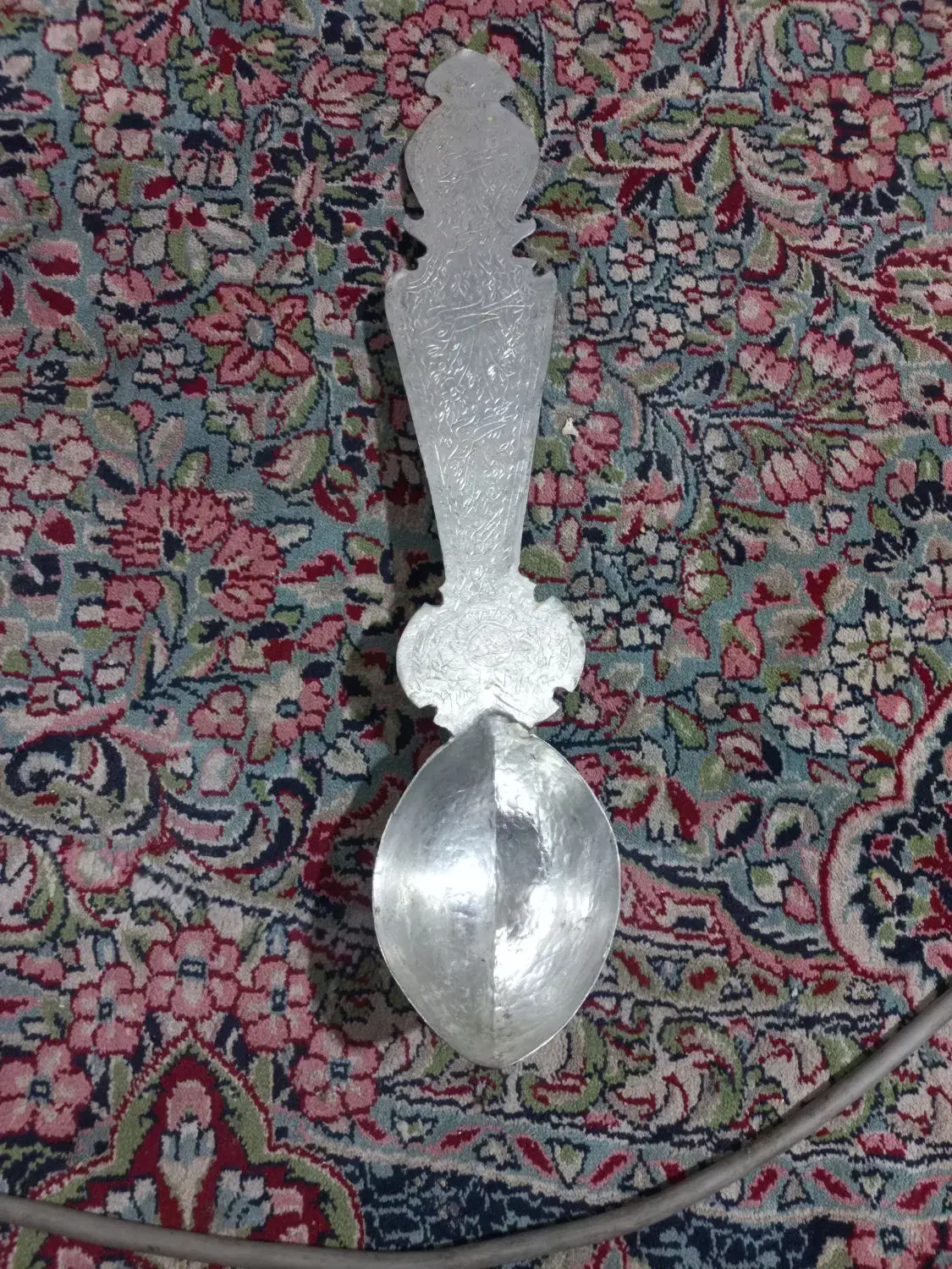 ملاقه قلمکاری تاریخدارقاجاری وقهوخوری سیلور|ظروف سرو و پذیرایی|کرمان, |دیوار