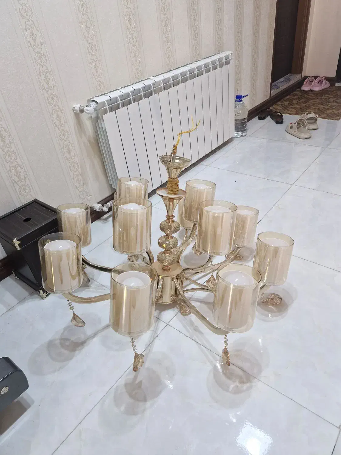 لوستر آویز ۱۲ شعله ای|لوستر و چراغ آویز|کرمان, |دیوار