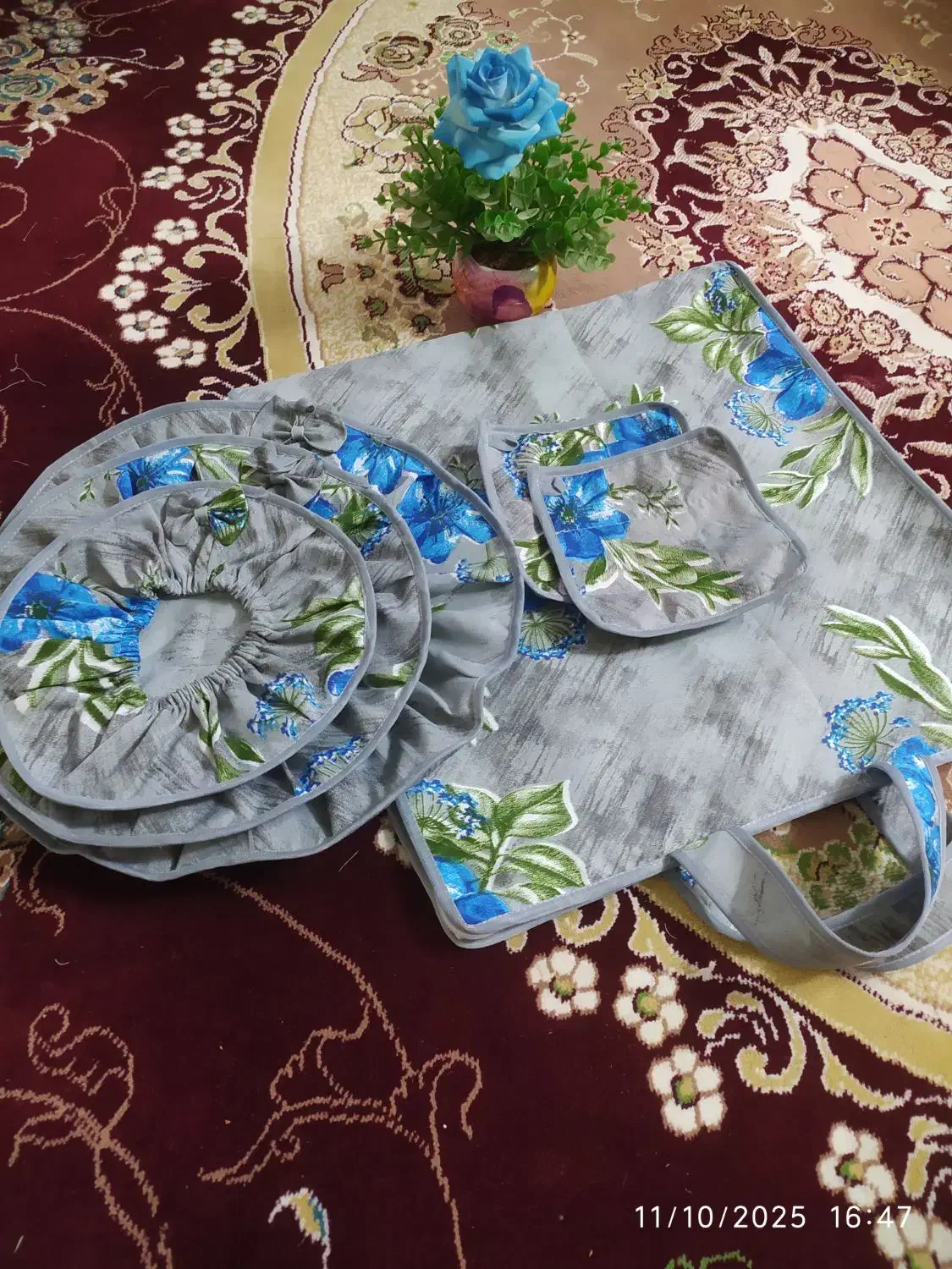 ست دمکن و کیسه ی نان ودستگیره|سفره، حوله، دستمال آشپزخانه|قزوین, |دیوار