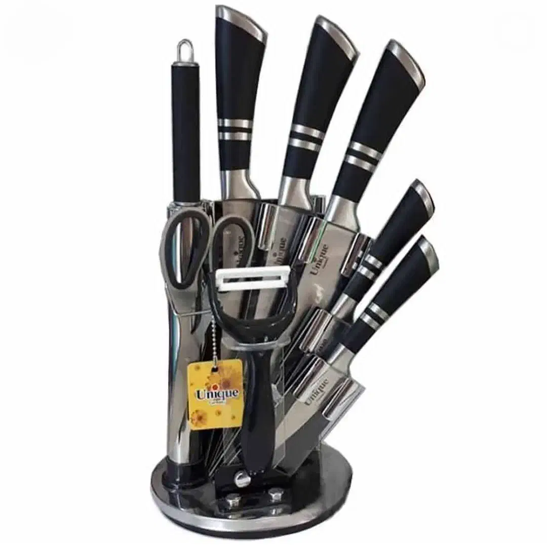 سرویس چاقوی آشپزخانه 9 پارچه برند یونیک|ظروف پخت‌وپز|بروجن, |دیوار