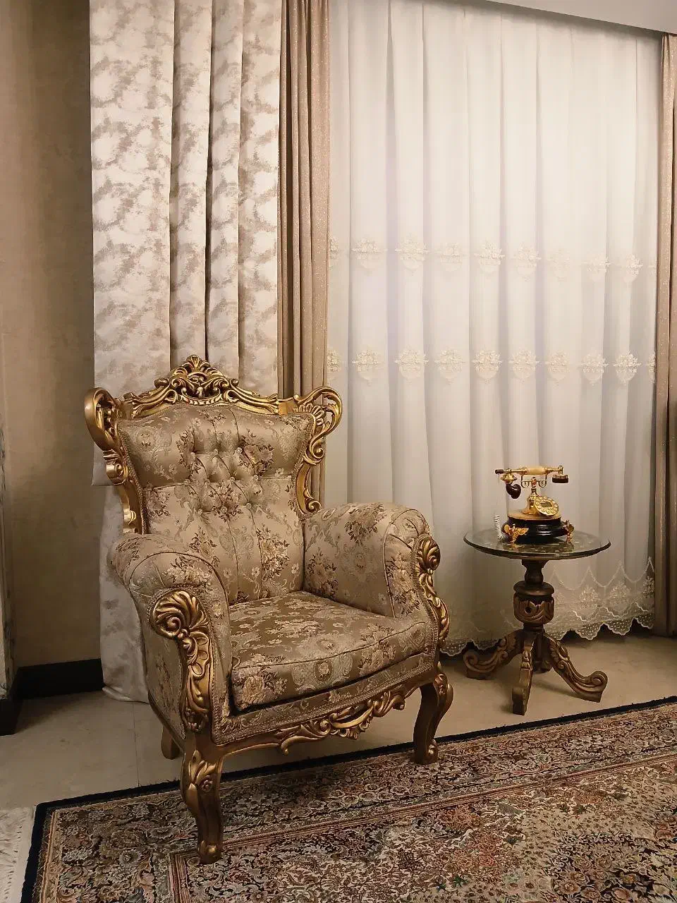 سرویس مبلمان سلطنتی استیل به همراه ناهارخوری|مبلمان خانگی و میز عسلی|تهران, یوسف‌آباد|دیوار