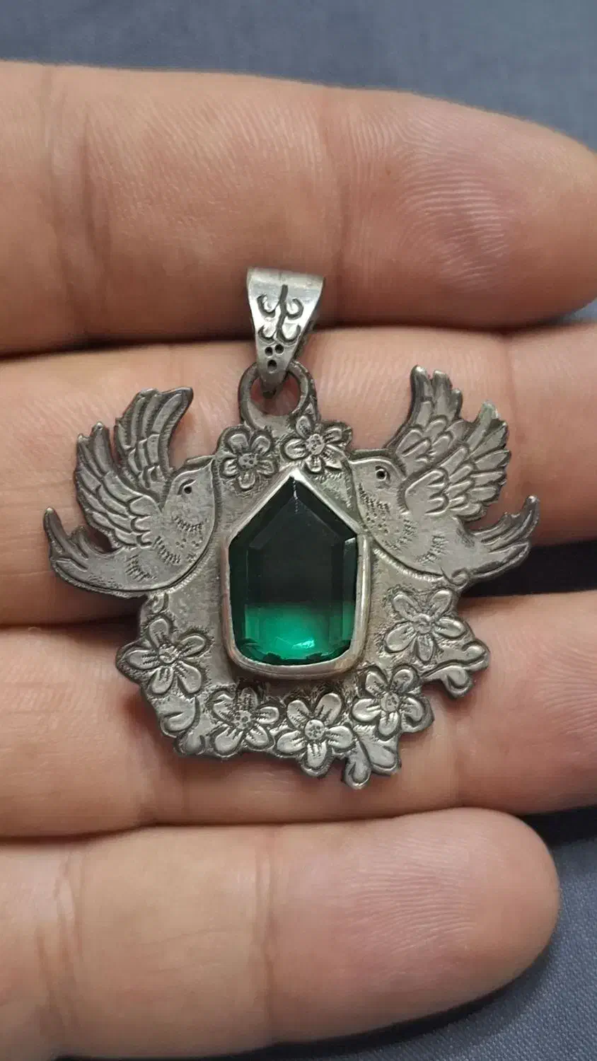 گردنی،آویز نقره با سنگ جواهری|جواهرات|قرچک, مهدیه|دیوار