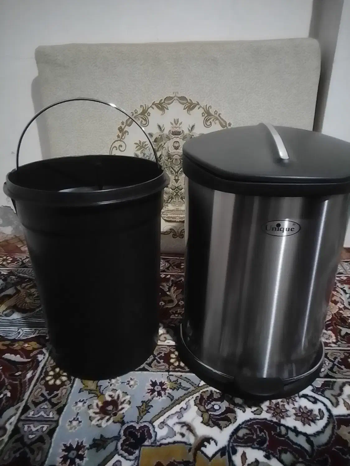 سطل زباله استیل همراه با اسفنج و فرچه توالت استیل|لوازم نظافت|بندر انزلی, آذربایجان|دیوار