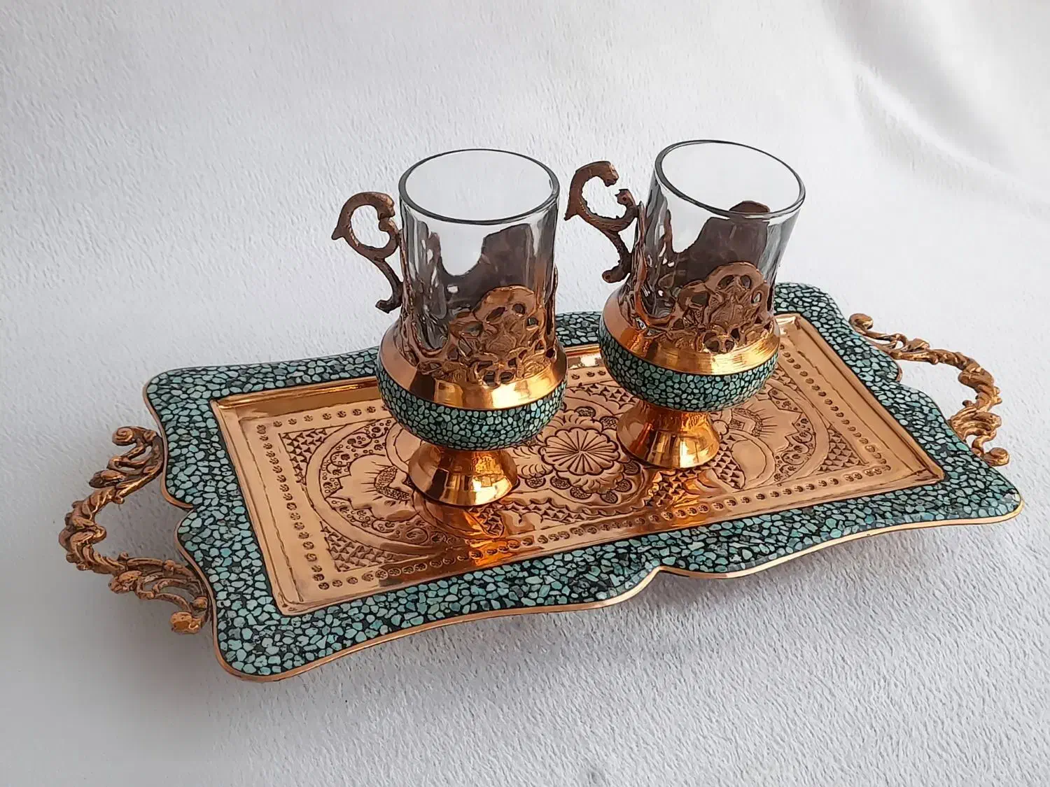 سرویس چایخوری  مس و فیروزکوبی|صنایع دستی و سایر لوازم تزئینی|تهران, مشیریه|دیوار