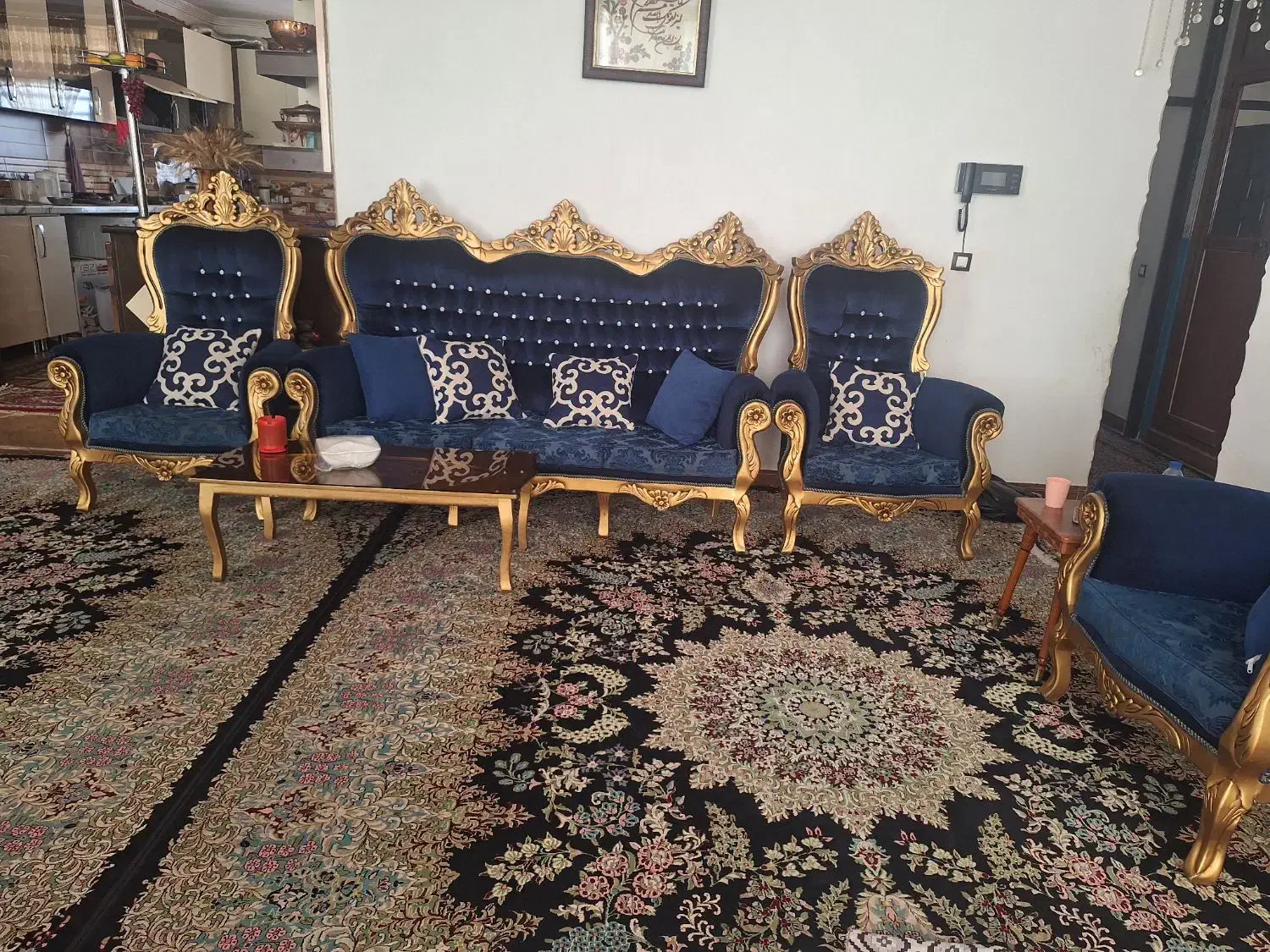 مبل سلطنتی ۹ نفره|مبلمان خانگی و میز عسلی|جیرفت, |دیوار