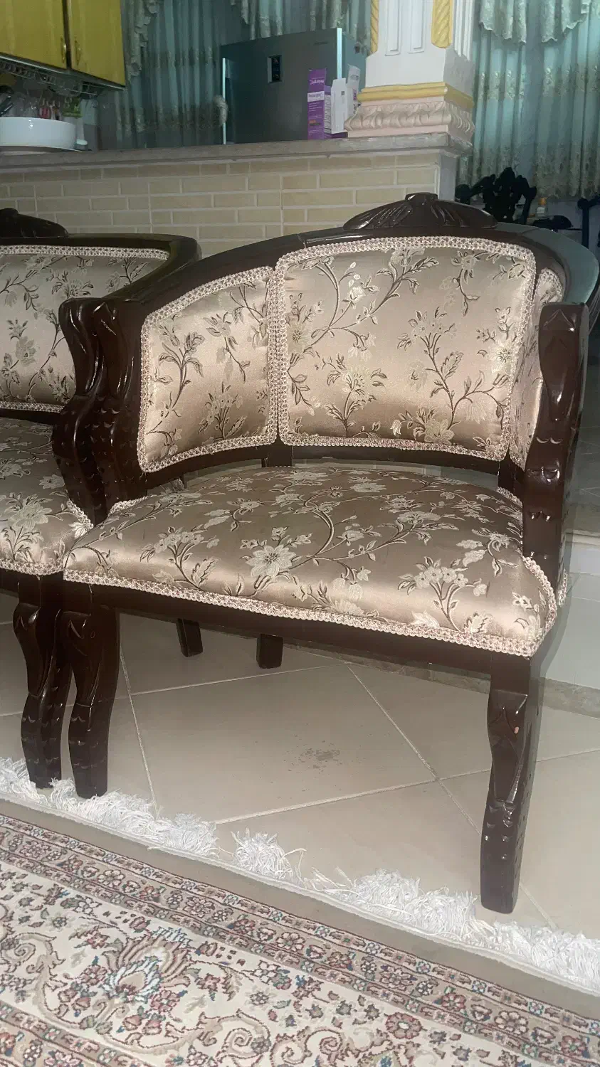 مبل چوبی ۸ نفره|مبلمان خانگی و میز عسلی|یزد, |دیوار