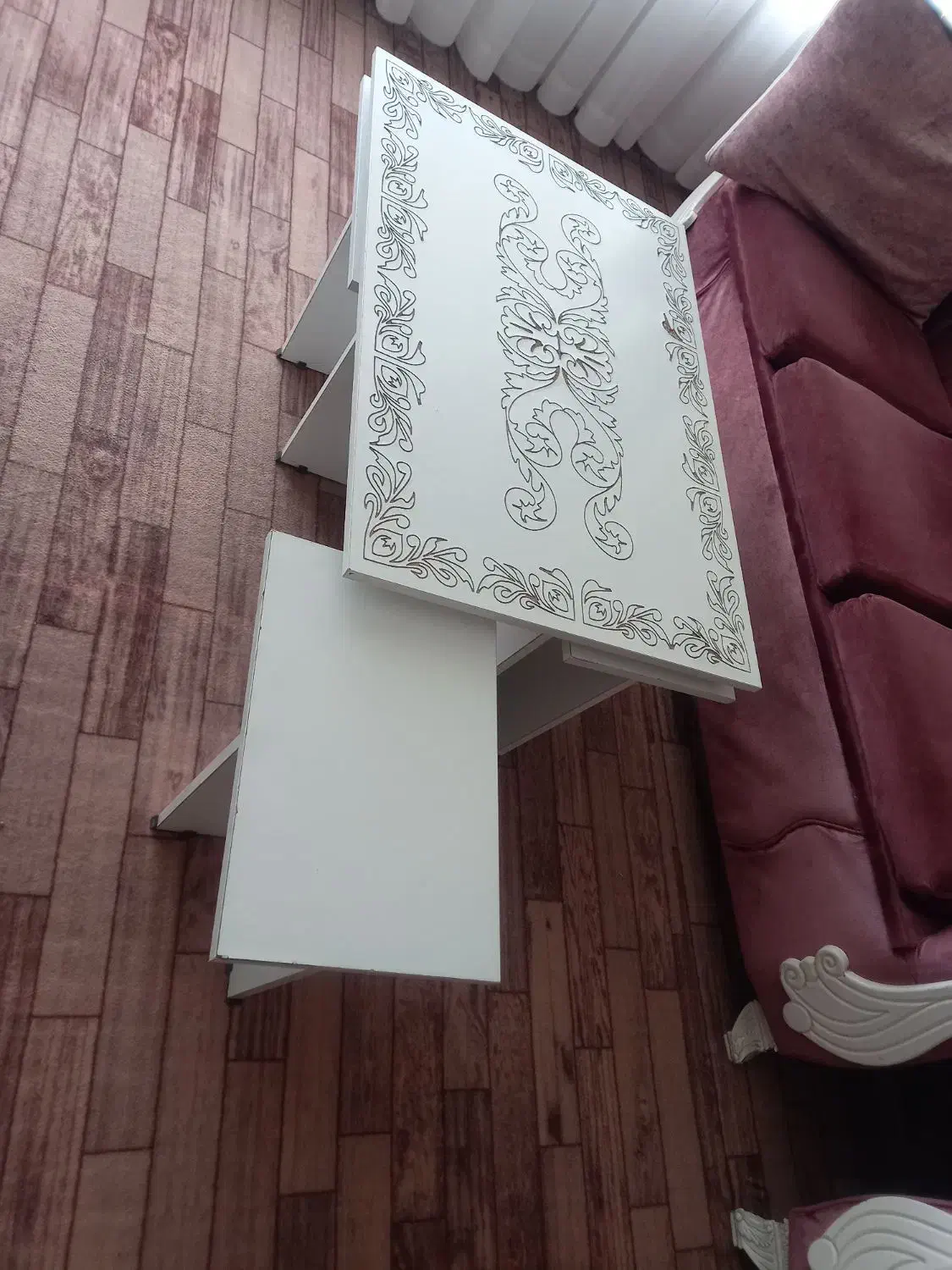 میز عسلی با چهارتا گل میز چوبی|مبلمان خانگی و میز عسلی|خمینیشهر, |دیوار