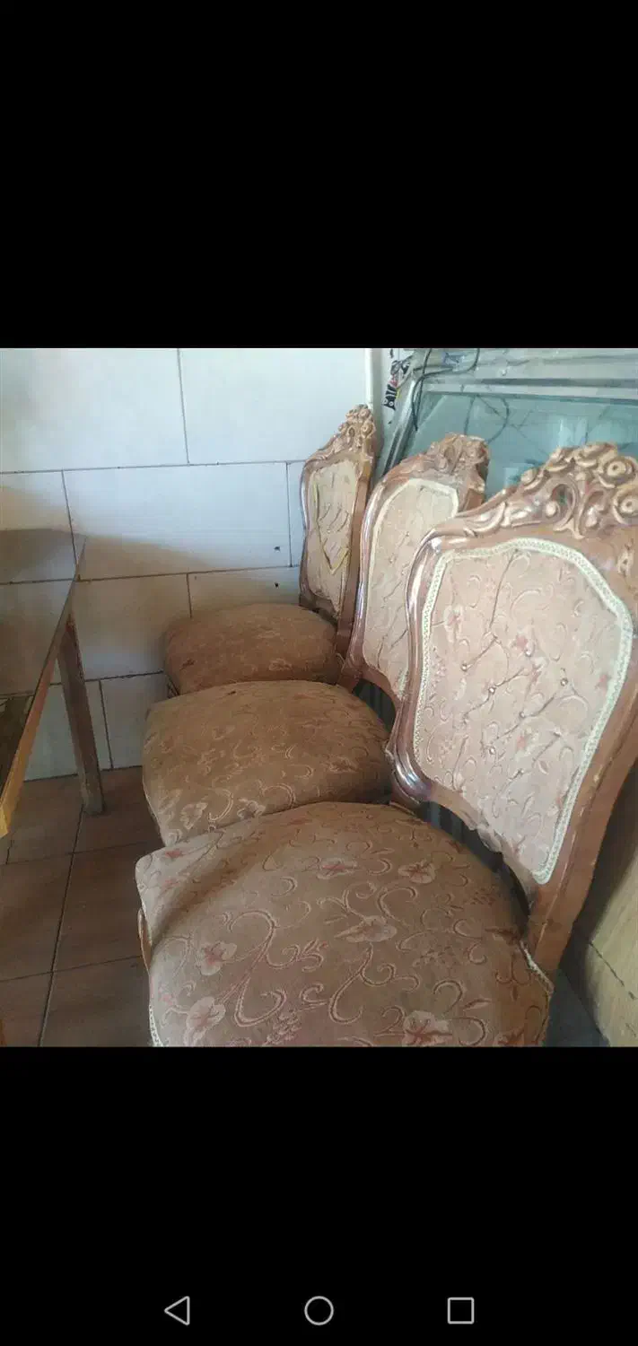 6 عدد صندلی چوب گردو|میز و صندلی غذاخوری|بروجن, |دیوار