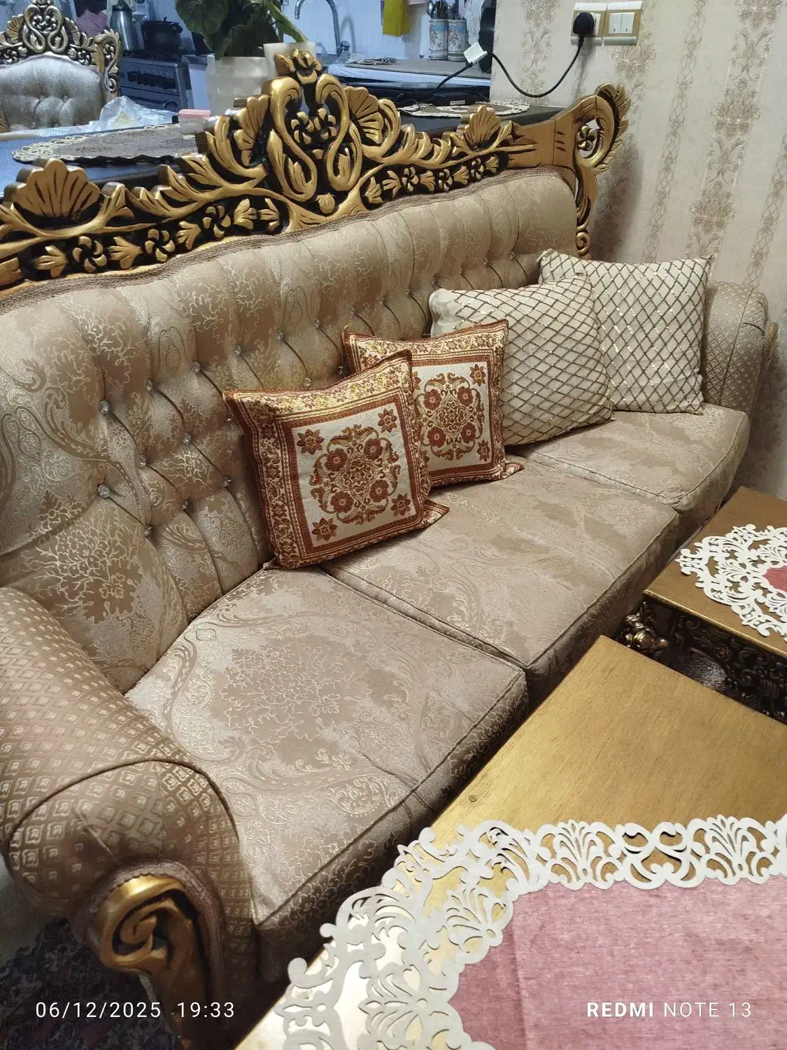 مبلمان استیل طلایی|مبلمان خانگی و میز عسلی|تویسرکان, |دیوار