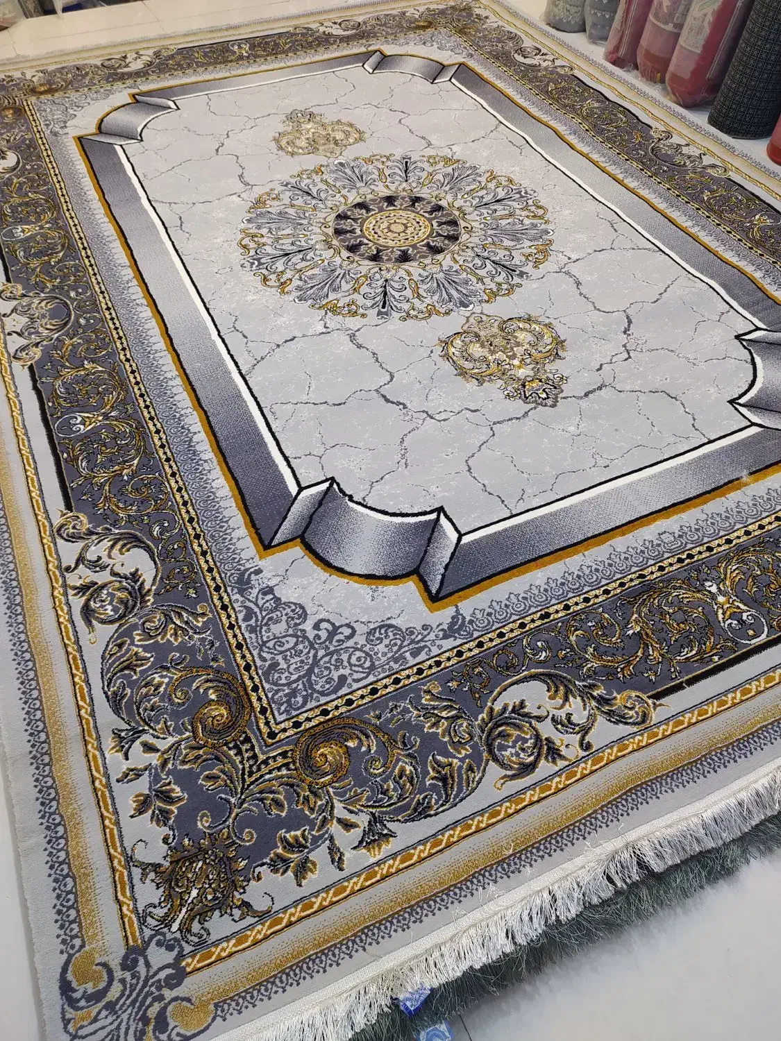 فرش نقره ای موج طرح های 700شانه، نو نو|فرش|نهاوند, |دیوار