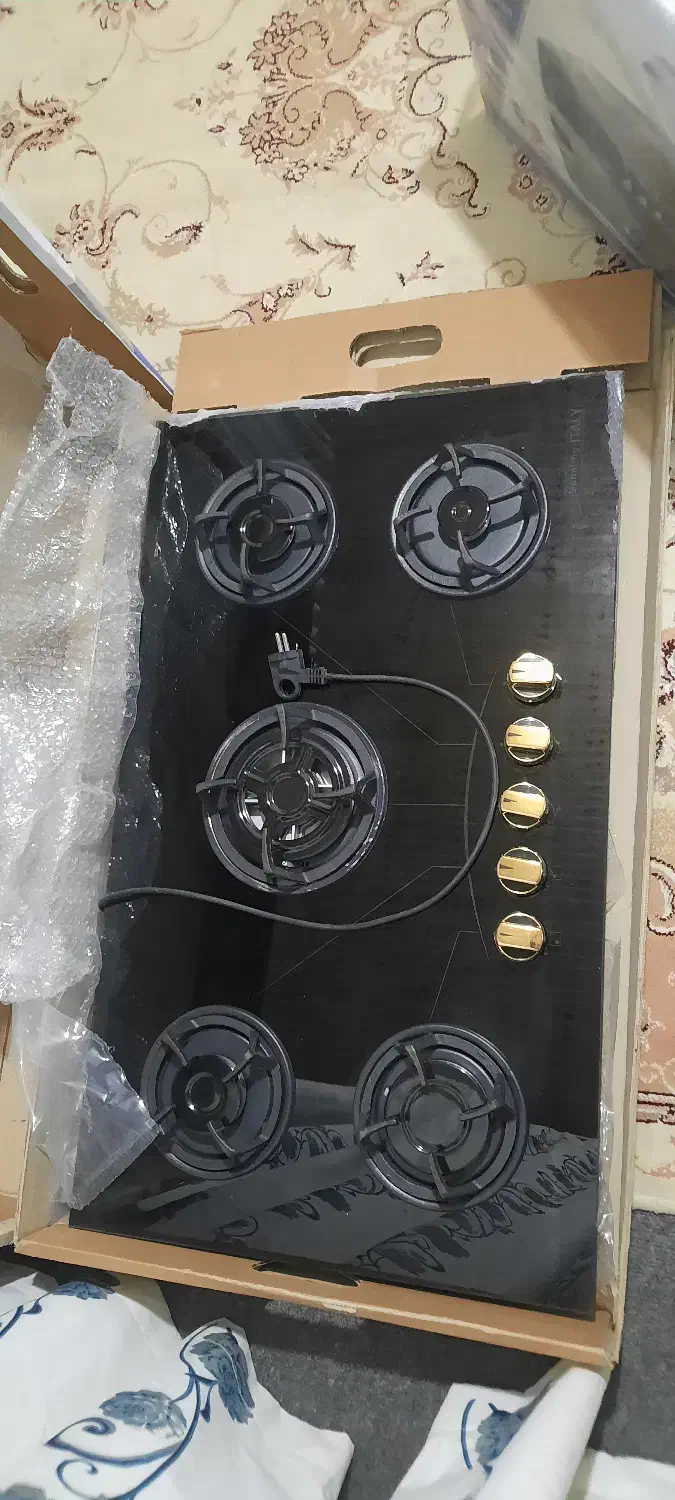 گاز شیشه ای پنج شعله|اجاق گاز و لوازم برقی پختوپز|رشت, پستک|دیوار