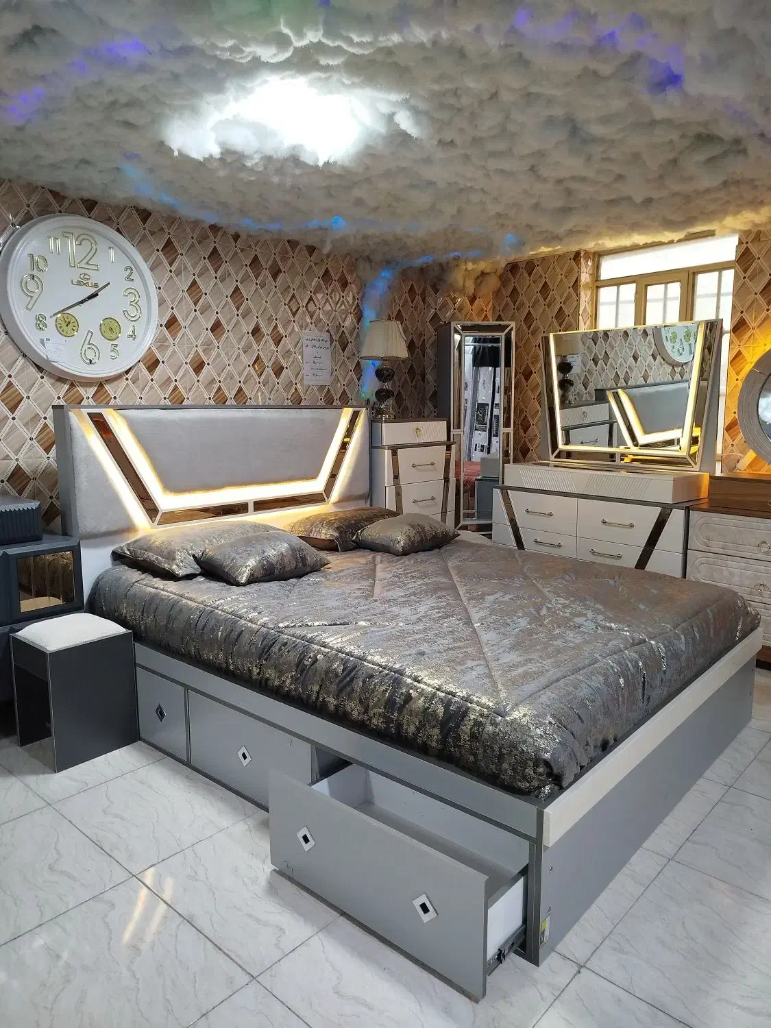 سرویس خواب دو نفره نیلا در مجموعه زرکالا|تخت و سرویس خواب|یاسوج, |دیوار