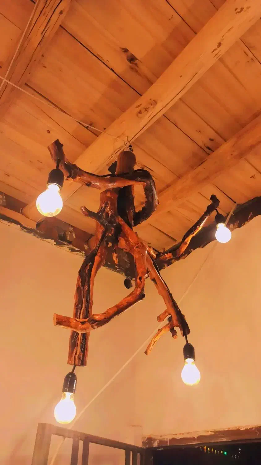 لوستر چوبی پینترستی|لوستر و چراغ آویز|مشهد, ویلاشهر|دیوار