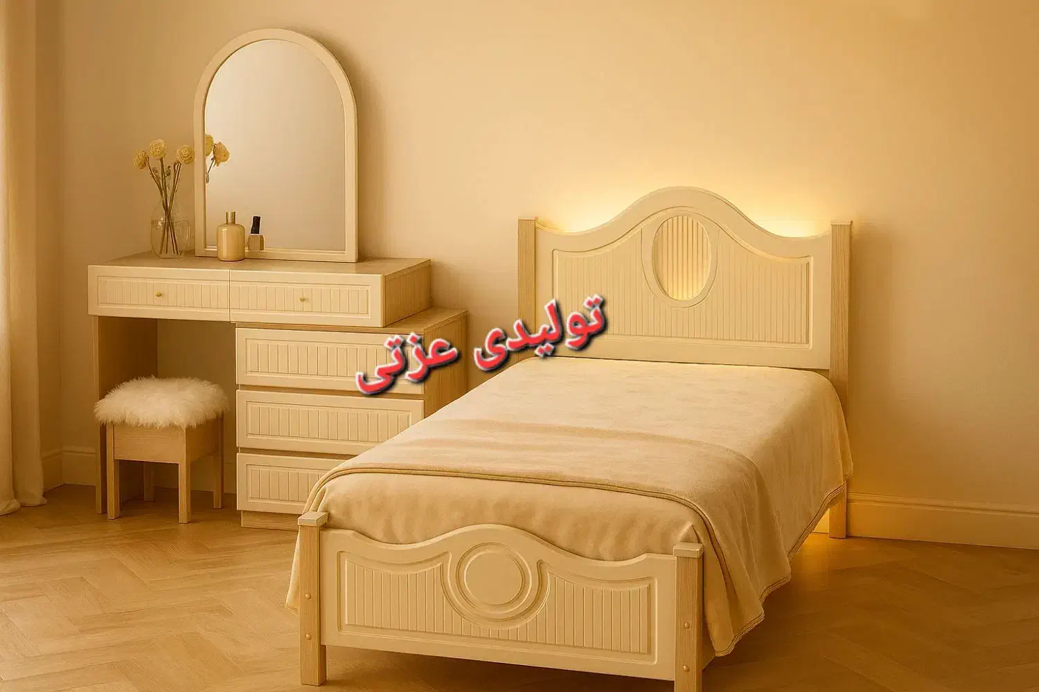 سرویس خواب یک نفره ،میز آرایش کد ۱۰۰۱|تخت و سرویس خواب|قم, علی آباد|دیوار