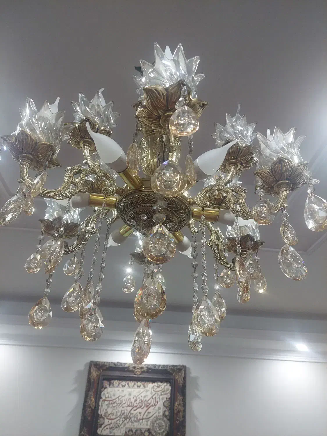 لوستر برنجی تمیز و در حدنو|لوستر و چراغ آویز|تهران, شهید رجایی|دیوار