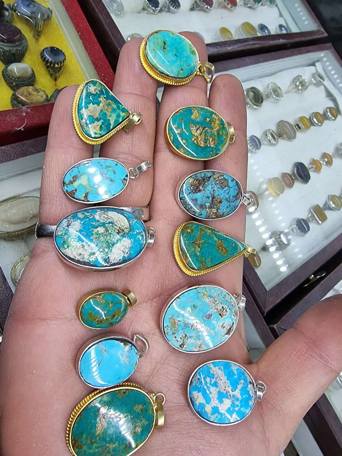 مدال فیروزه نیشابور(دفع چشم و نظر)|جواهرات|شیراز, بالا کفت|دیوار