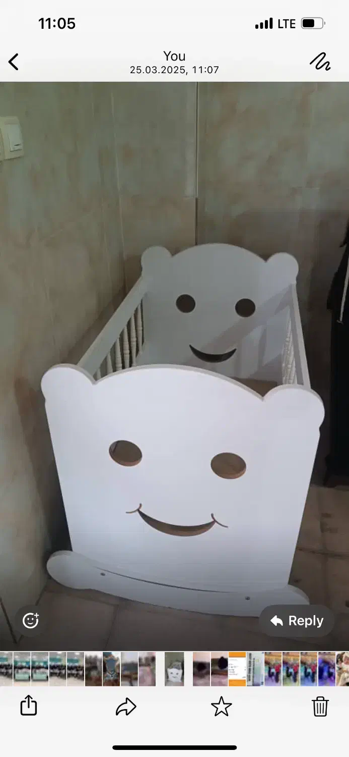 تخت نوزاد در حد نو چوب|تخت و صندلی بچه|اردبیل, |دیوار