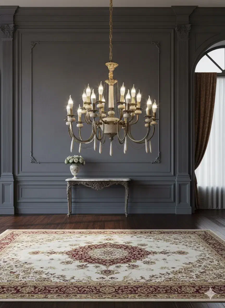 لوستر سنگی ۸ شاخه ( ۱۶ شعله )|لوستر و چراغ آویز|ارومیه, |دیوار