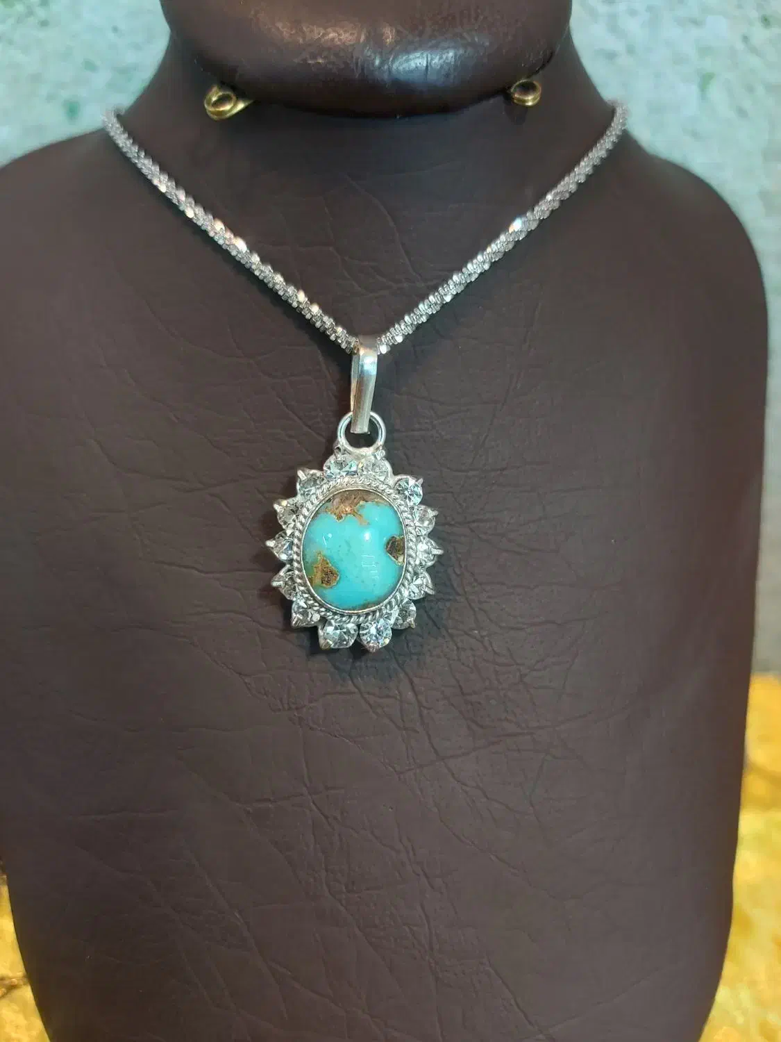 گردنبند فیروزه قاپ نقر.ه|بدلیجات|کرمانشاه, |دیوار