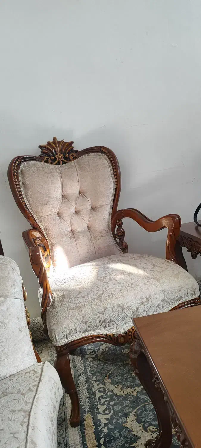 مبل سلطنتی ۷ نفره بدون عسلی|مبلمان خانگی و میز عسلی|دورود, |دیوار