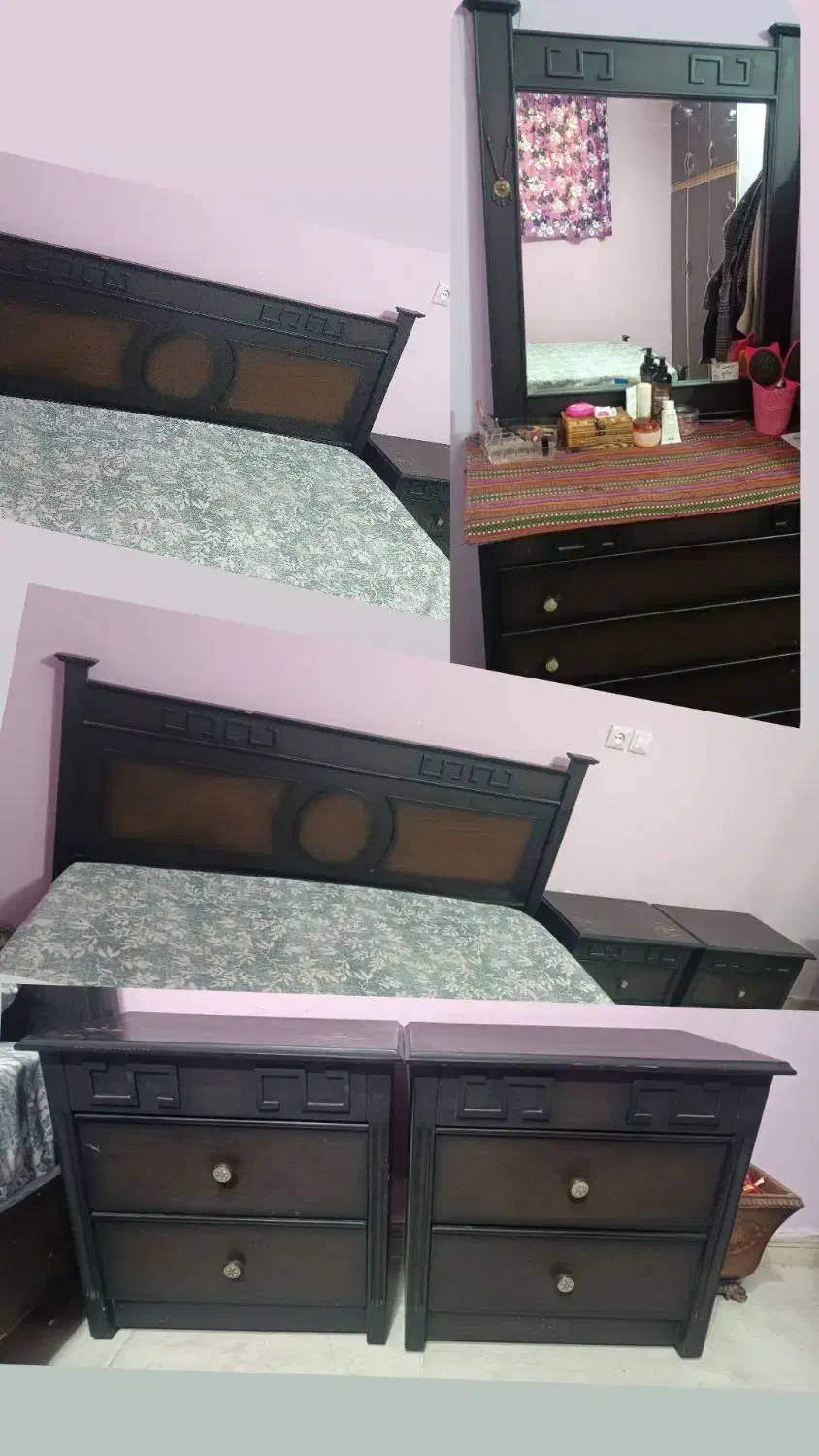 سرویس کامل خواب به همراه تشک فقط ۸میلیون تومان|تخت و سرویس خواب|دهق, |دیوار