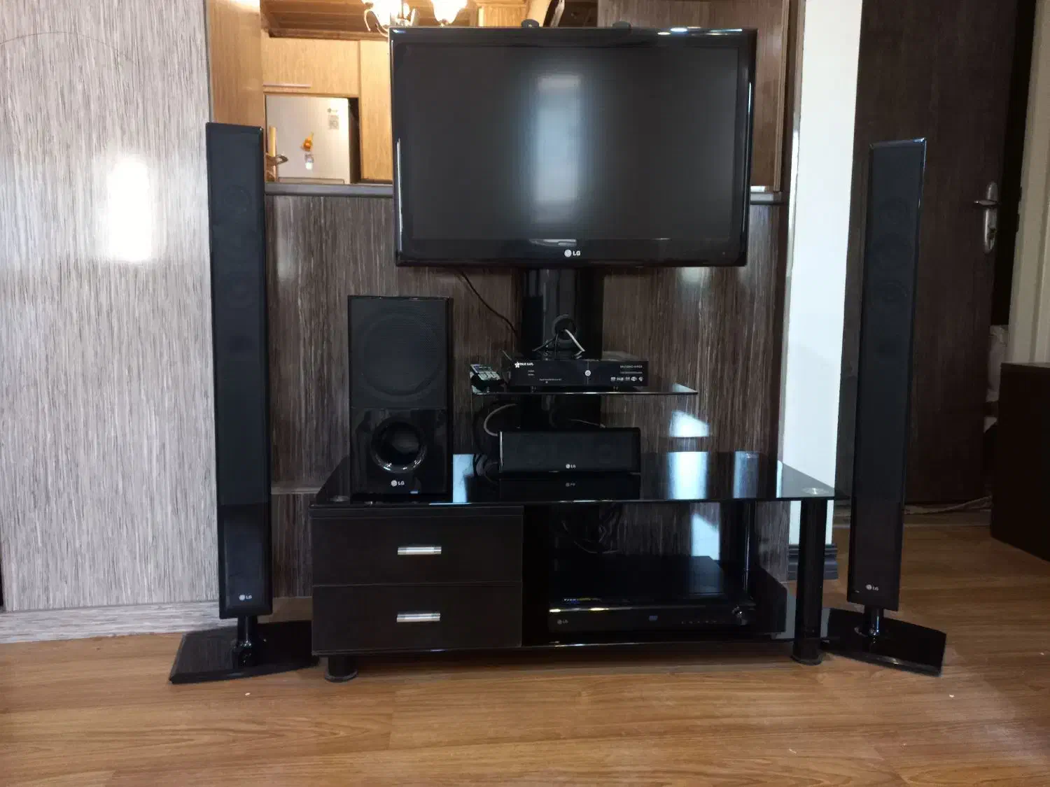 میز ال ای دی ۲ کشو براکت دار|میز تلویزیون|کرمان, |دیوار