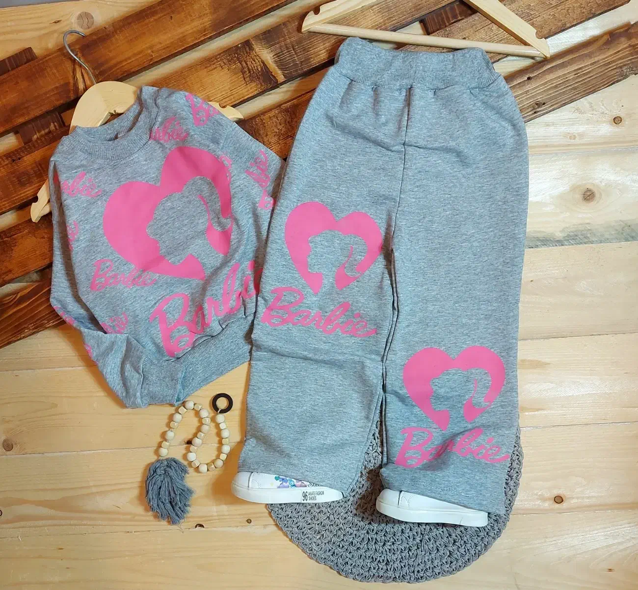 لباس شلوار باربی بچه گانه طوسی|کفش و لباس بچه|کرج, گلشهر|دیوار