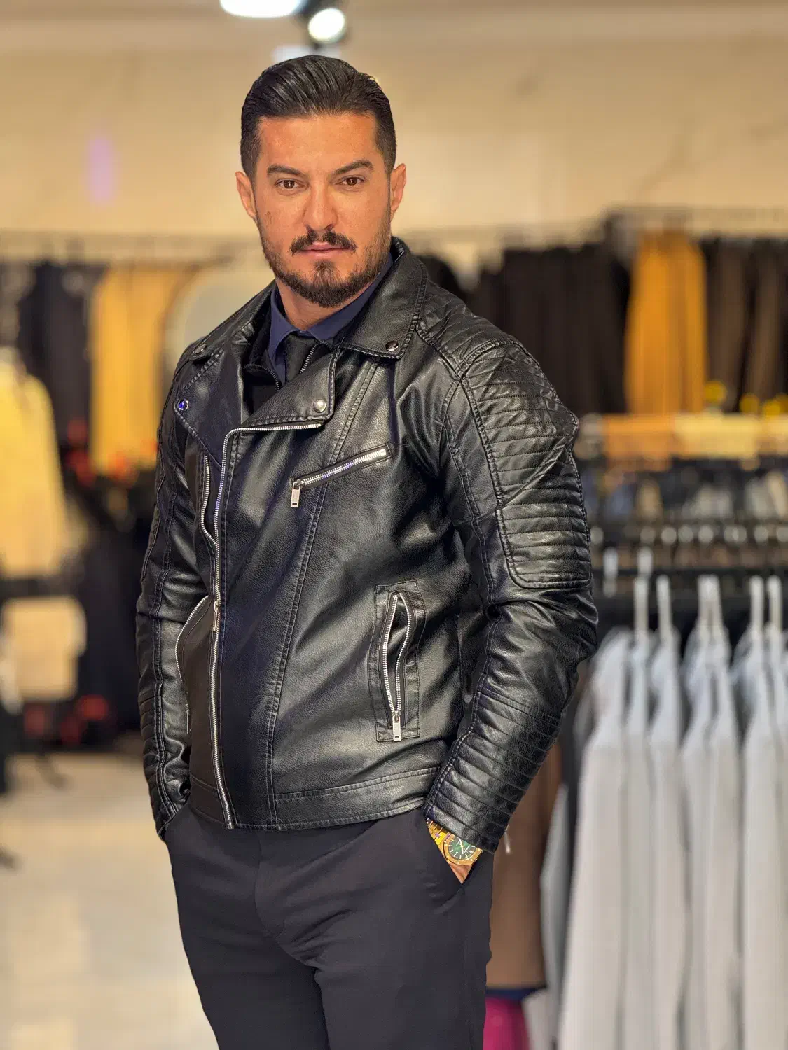 کاپشنی چرم چپ زیپ وارداتی|لباس|تبریز, |دیوار