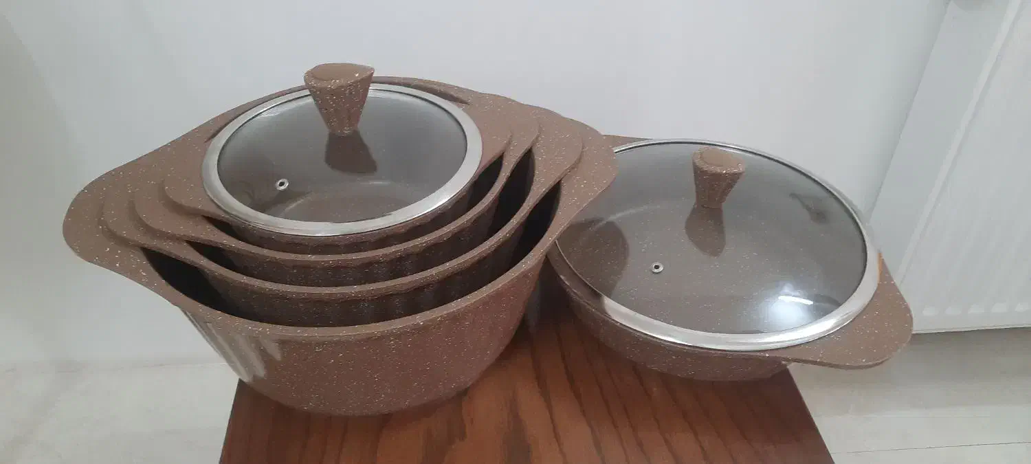 سرویس قابلمه گرانیتی روکش سرامیکی ۱۰تکه بوش آلمان|ظروف پختوپز|نیشابور, هفده شهریور|دیوار