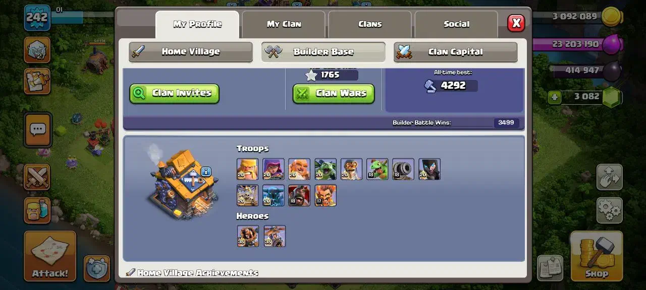 اکانت کلش لول 242 دیوار مکس و اسکین|کنسول، بازی ویدئویی و آنلاین|کاشمر, |دیوار