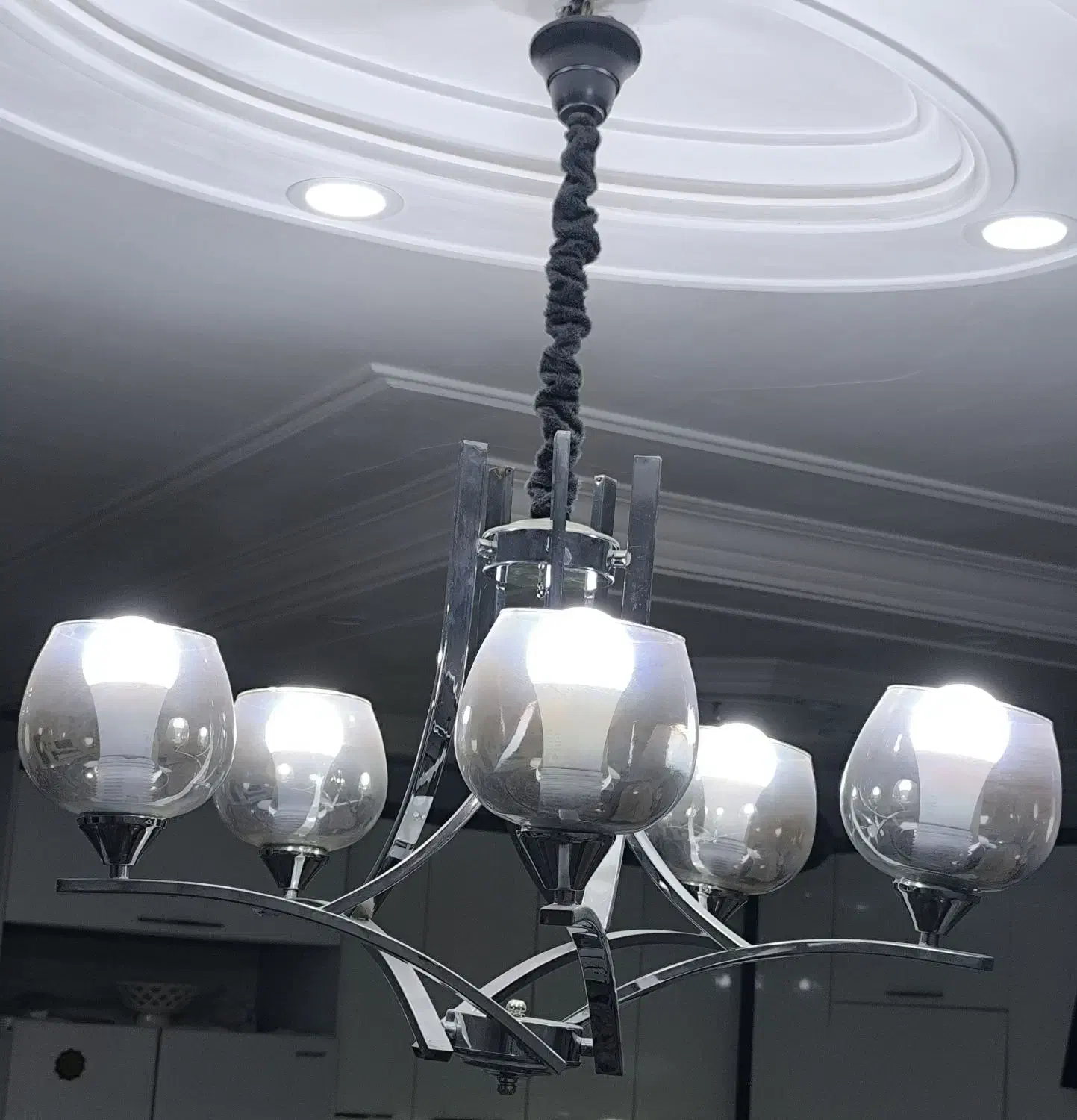 دو عددلوستر مدرن پنج شاخه|لوستر و چراغ آویز|پاکدشت, پاکدشت (مامازند)|دیوار