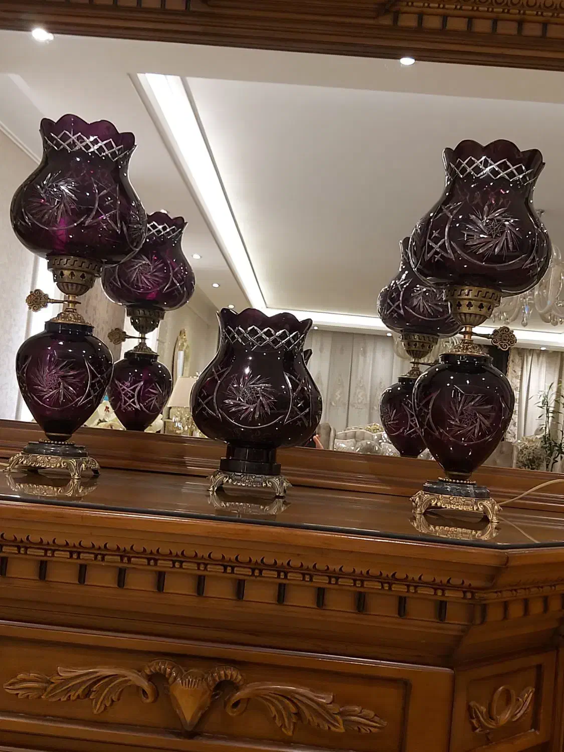 شمعدان کریستال دوپوست اعیانی شیک جهیزیه|لوستر و چراغ آویز|تهران, الهیه|دیوار