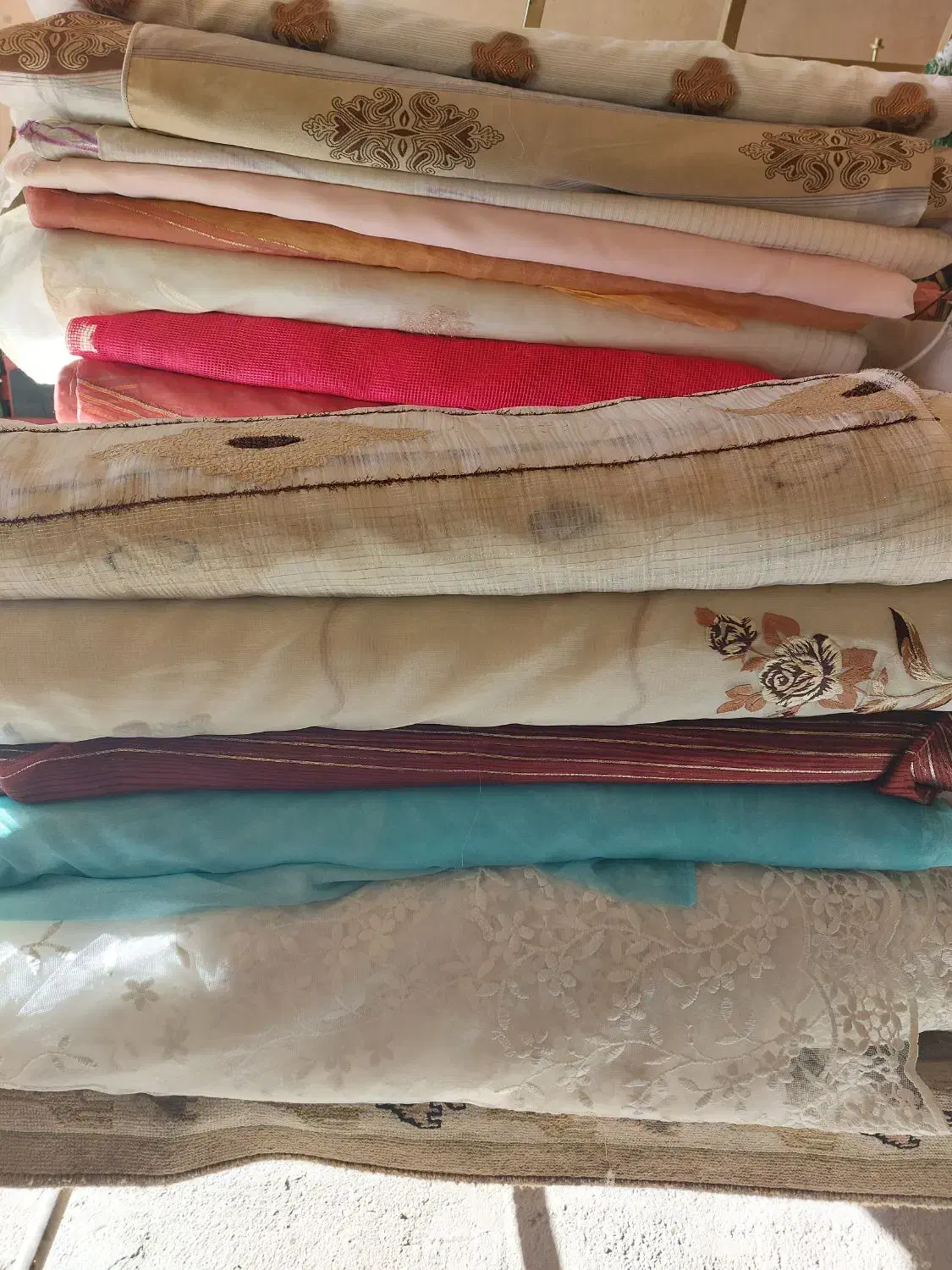 همه مدل پرده از دم فقط متری صدهزار تومان|پرده، رانر، رومیزی|اسفراین, |دیوار