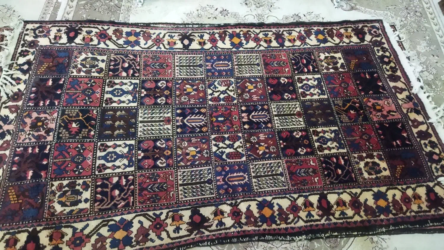 قالی دست بافت بختیاری قدیمی|فرش|اصفهان, بهارستان|دیوار