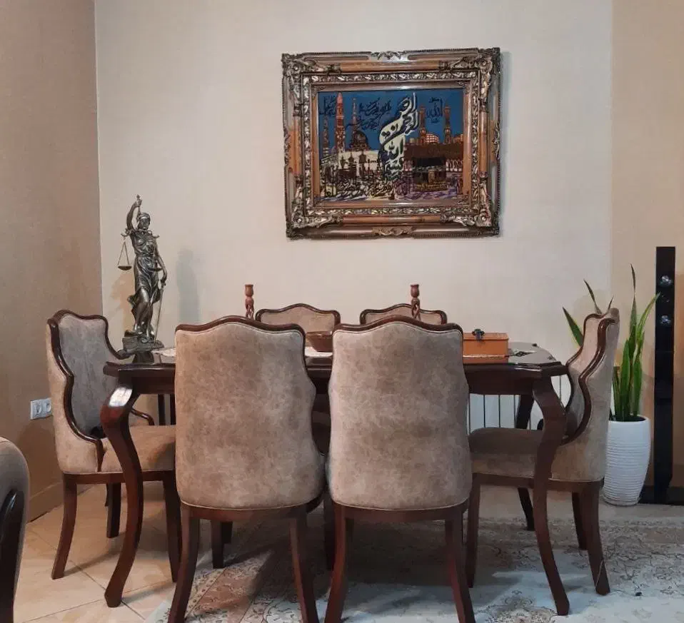 میز ناهارخوری ۶ نفره در حد نو|میز و صندلی غذاخوری|اندیشه, اندیشه فاز ۴|دیوار