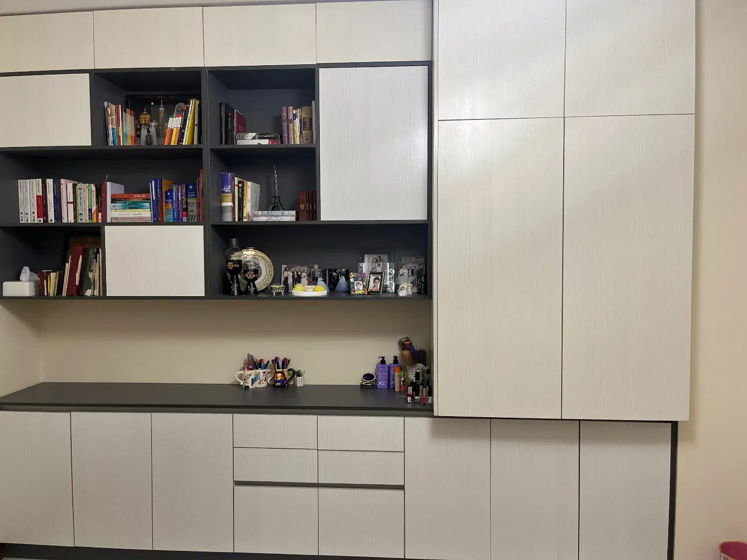 کمد دیواری|کتابخانه، شلف، قفسه‌های دیواری|کرج, مهرویلا شمالی|دیوار