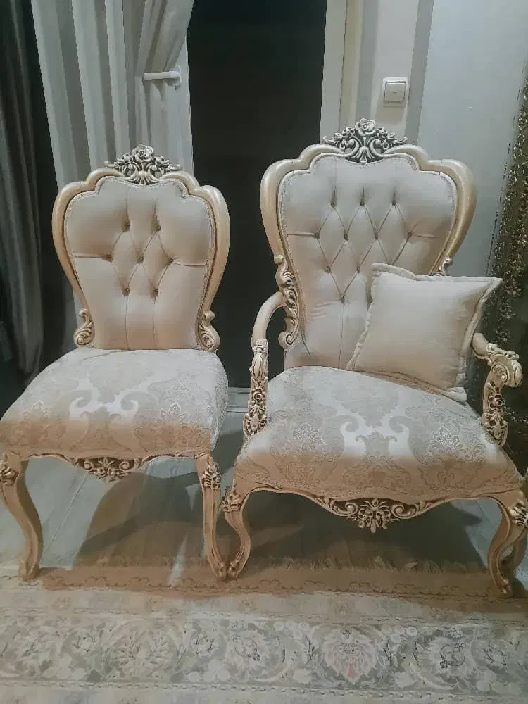 مبل استیل به همراه میز نهارخوری چوب راش واقعی|مبلمان خانگی و میز عسلی|تهران, مجیدیه|دیوار